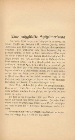 Eine mißglückte Spitzelwerbung