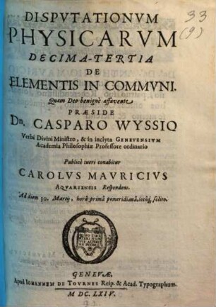 De Elementis In Communi