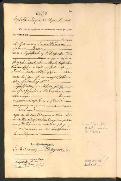 Standesamtsbuch der Stadt Aschaffenburg: Geburten 365/1900 - 184/1901
