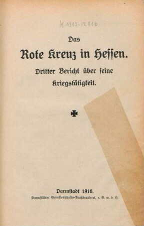 3.1916: Rote Kreuz in Hessen