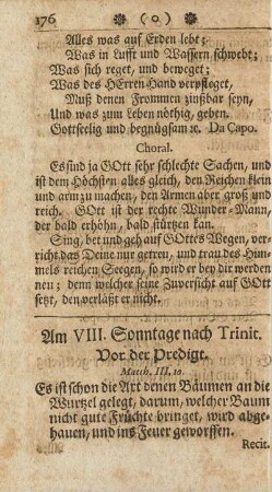 Am VIII. Sonntage nach Trinit.