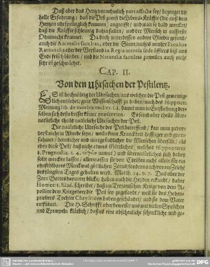 Cap. II. Von den Uhrsachen der Pestilentz