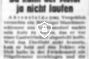 Da kann der Motor ja nicht laufen