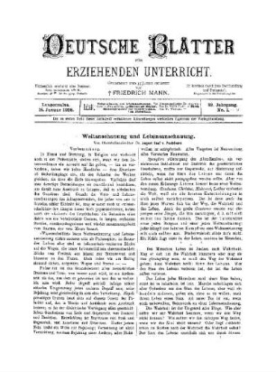Weltanschauung und Lebensanschauung : [Fortsetzung folgt]
