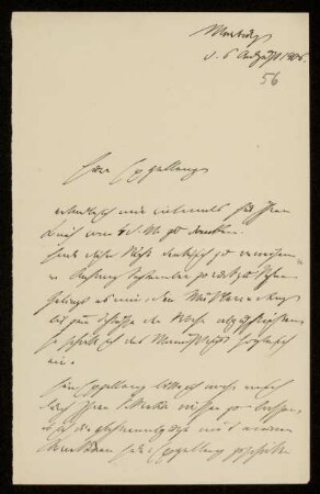 56: Brief von Fritz André an Gottlieb Planck, Marburg, 6.8.1906