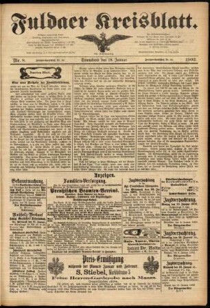 Zweite Ausgabe vom Samstag, den 18. Januar 1902.