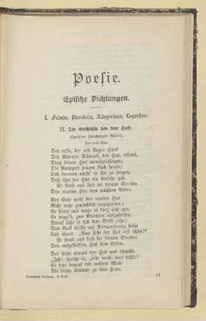 Poesie. Epische Dichtungen