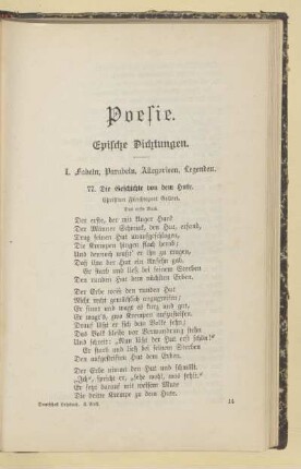 Poesie. Epische Dichtungen