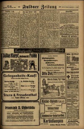 Dritte Ausgabe vom Samstag, den 22. Februar 1919.