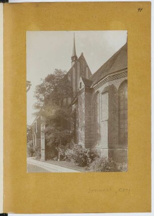 St. Jacobikirche, Stendal: Ansicht von Südosten (aus: Skizzen- und Fotoalbum 11)
