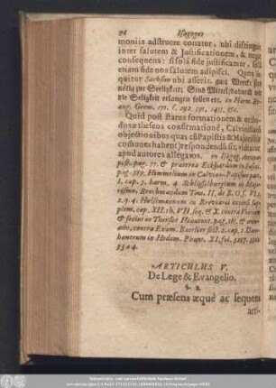 Articulus V. De Lege & Evangelio.