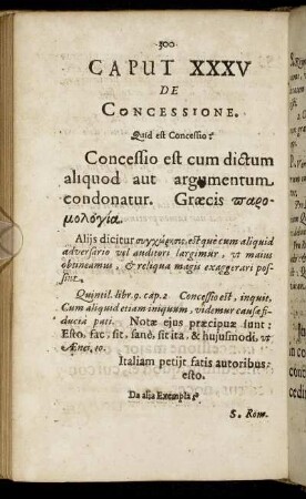 Caput XXXV De Concessione.