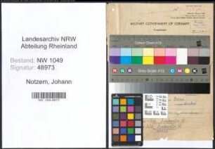 Entnazifizierung Johann Notzem , geb. 05.06.1898 (Schreiner)