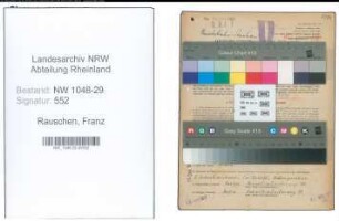 Entnazifizierung Franz Rauschen , geb. 06.09.1900 (Beamter)