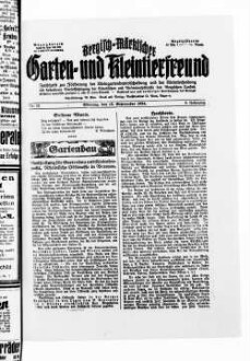 Bergisch-Märkischer Garten- und Kleintierfreund. 1924-1925