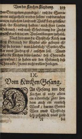 IX. Vom Kirchen Gesang.