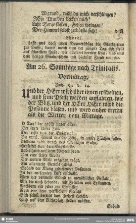 Am 26. Sonntage nach Trinitatis