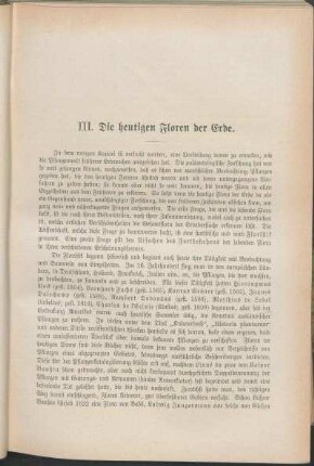 III. Die heutigen Floren der Erde.