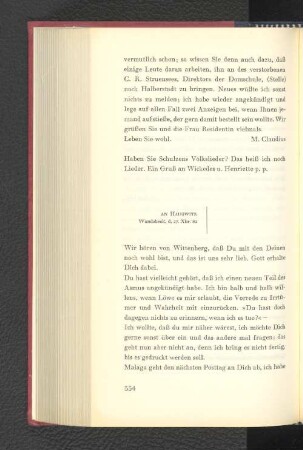 An Haugwitz Wandsbeck, den 27. Dezember 1782