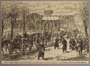 Schleswig - Ankunft erbeuteter dänischer Geschütze 7.2.1864