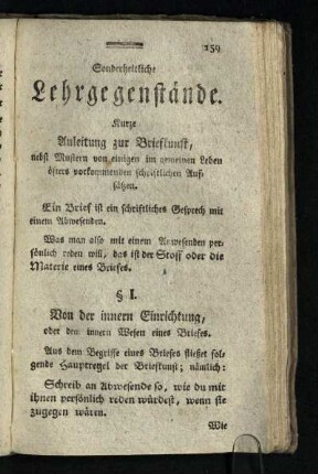 Sonderheitliche Lehrgegenstaende