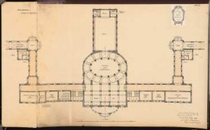 Erziehungsheim Schinkelwettbewerb 1909: Unterrichtsgebäude. Grundriss EG 1:150