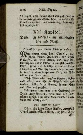 XXI. Kapitel. Dinten zu machen, auf mancherley Art und Weise.