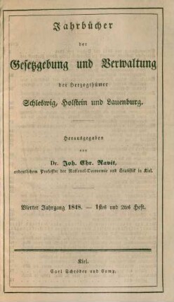Vierter Jahrgang 1848. 1stes und 2tes - 6stes Heft