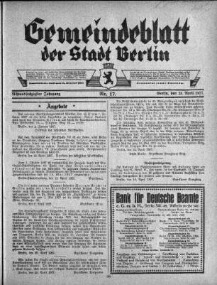 1927,17: Nr. 17, 24. April 1927