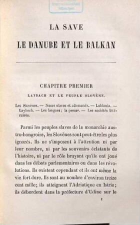 La Save, le Danube et le Balkan : Voyage chez les Slovènes, les Croates, les Serbes et les Bulgares