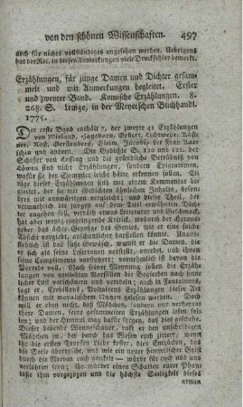 Erzählungen, für junge Damen und Dichter. Bd.1.2.