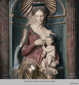 Maria lactans, Heiliger Johannes und Heiliger Antonius
