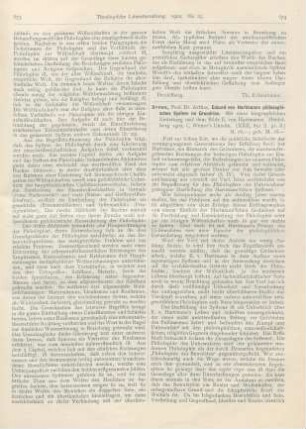 674-676 [Rezension] Drews, Arthur, Eduard von Hartmanns philosophisches System im Grundriss