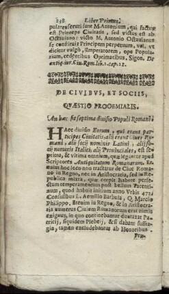 De Civibus, Et Sociis.