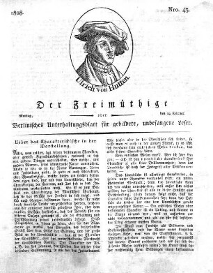 Nro. 43, Montag, den 29. Februar 1808