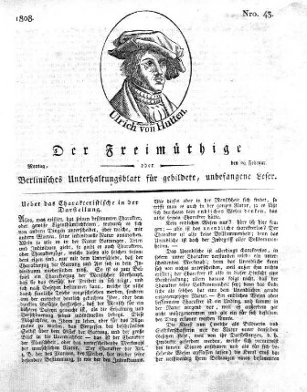 Nro. 43, Montag, den 29. Februar 1808