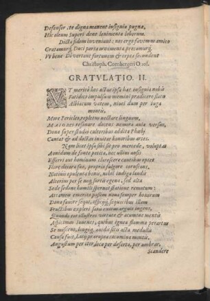 Gratulatio. II.