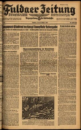Ausgabe vom Dienstag, den 20. Januar 1942.