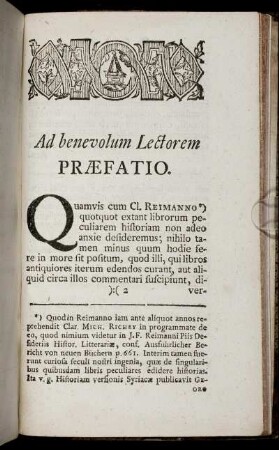 Ad benevolum Lectorem. Præfatio.