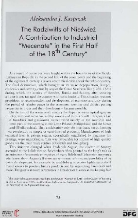 40: The Radziwiłłs of Nieśwież : a contribution to industrial "Mecenate" in the first half of the 18th century