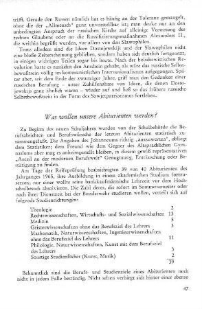 Was wollen unsere Abiturienten werden?