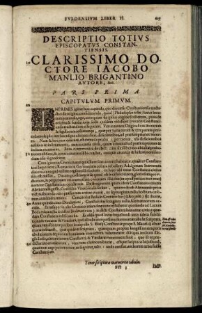Descriptio Totius Episcopatus Constantiensis Clarissimo Doctore Iacobo Manlio Brigantino [...]