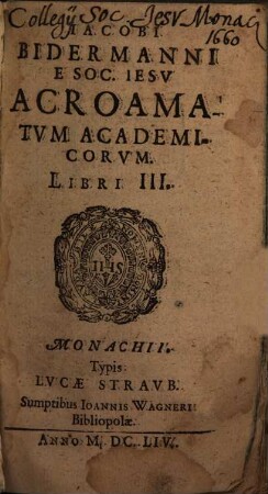 Acroamata : libri III.