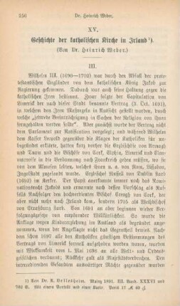 256-274 Geschichte der katholischen Kirche in Irland : III.