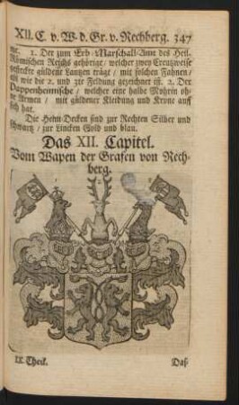 Das XII. Capitel. Vom Wapen der Grafen von Rechberg