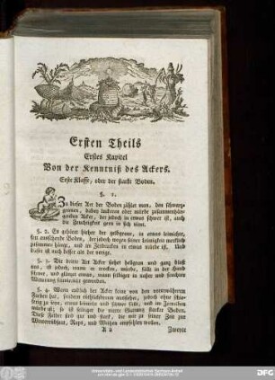 Ersten Theils Erstes Kapitel Von der Kenntniß des Ackers.