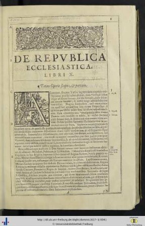 Liber I. De forma Reipublicae Ecclesiasticae.