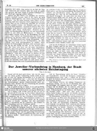 Der Juwelier-Verbandstag in Hamburg, der Stadt unserer nächsten Reichstagung