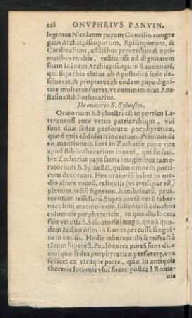 De oratorio S. Sylvestri.