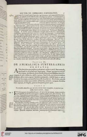 Sectio IV: De animalibus subterraneis